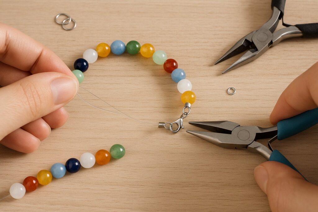 Comment fermer un bracelet de perles avec un fermoir ?