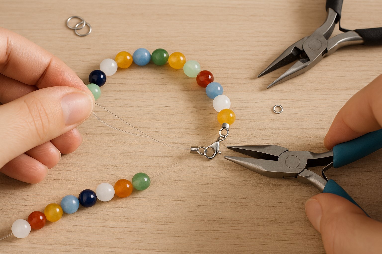 Comment fermer un bracelet de perles avec un fermoir ?