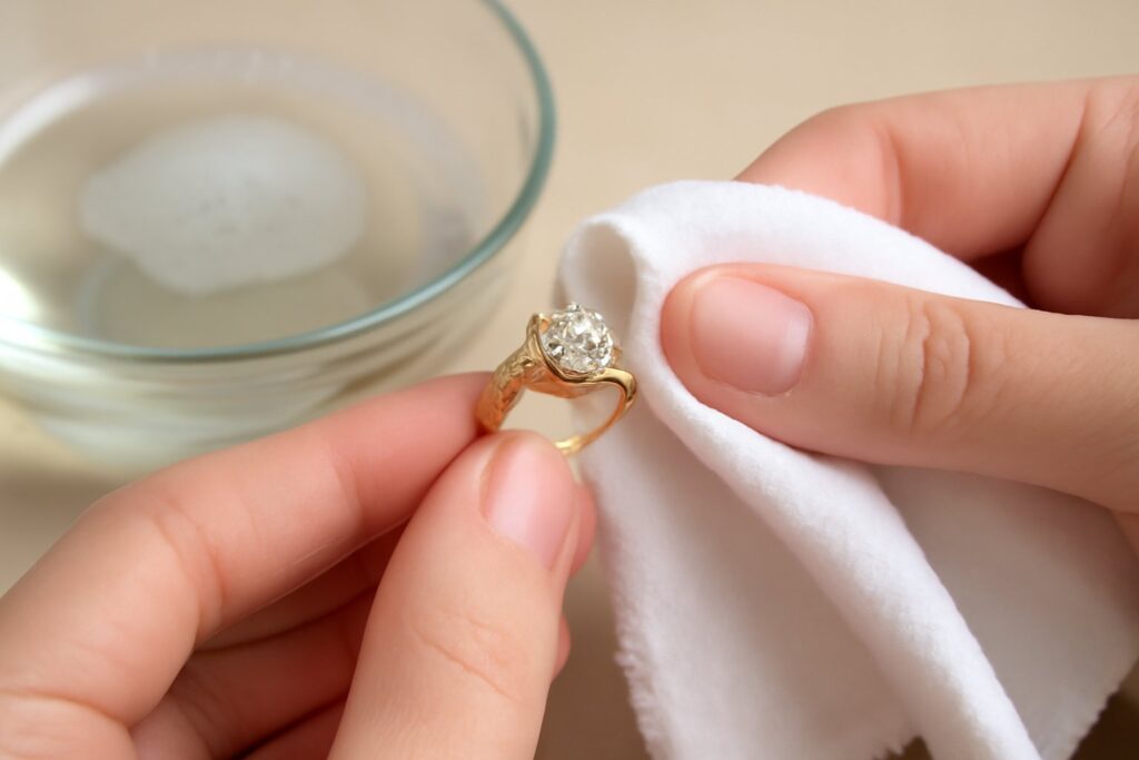 Comment nettoyer des bijoux en or et diamant sans les abîmer ?