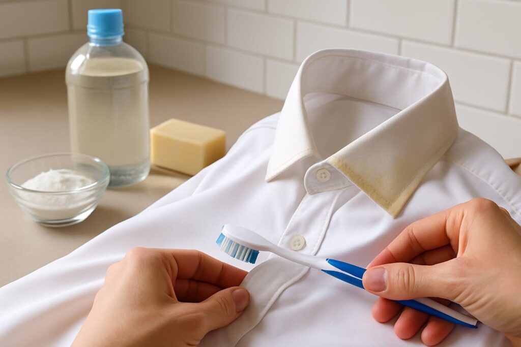 Comment nettoyer un col de chemise jauni efficacement&nbsp;?